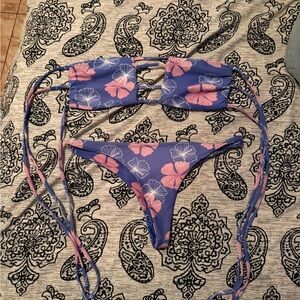 Benoa Swim Blue and Pink Floral Bikini